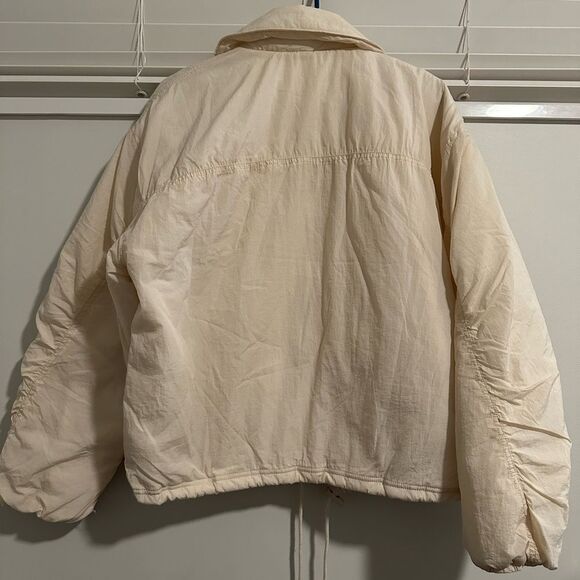 FP MOVEMENT Off The Bleachers Coaches Jacket M Layering Lightweight Boho Cream - Picture 5 of 8